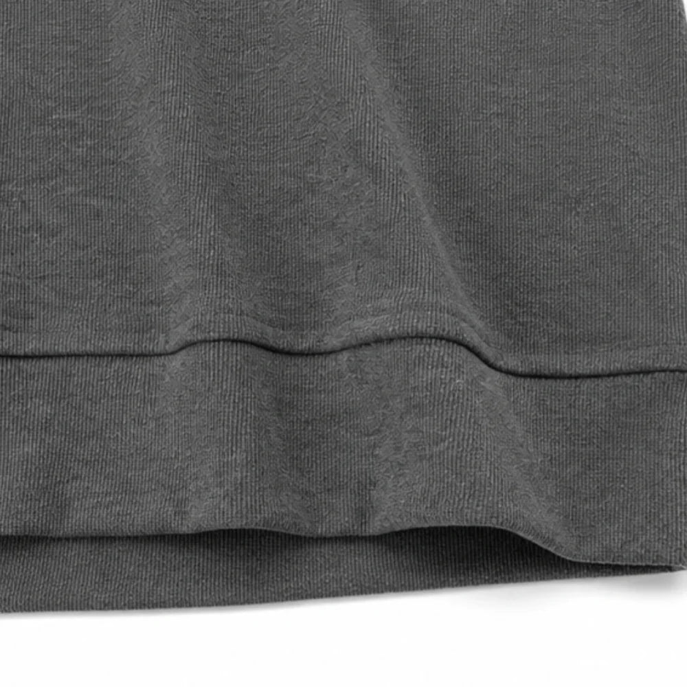 Women's Waffle Knit Henley Hoodie with Button Placket & Oversized Fit - Hem Detail