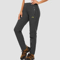 Dark Grey Women's Waterproof Outdoor Pants with Fleece Lining & Zip Pockets - Front Full