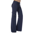 Women's Cargo Pants with Wide-Leg Fit & Stretch Comfort Waistband - Side View Standing