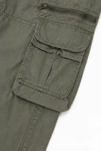 Women's Relaxed Fit Wide-Leg Cargo Pants with Utility Pockets - Close Up Cargo Pocket