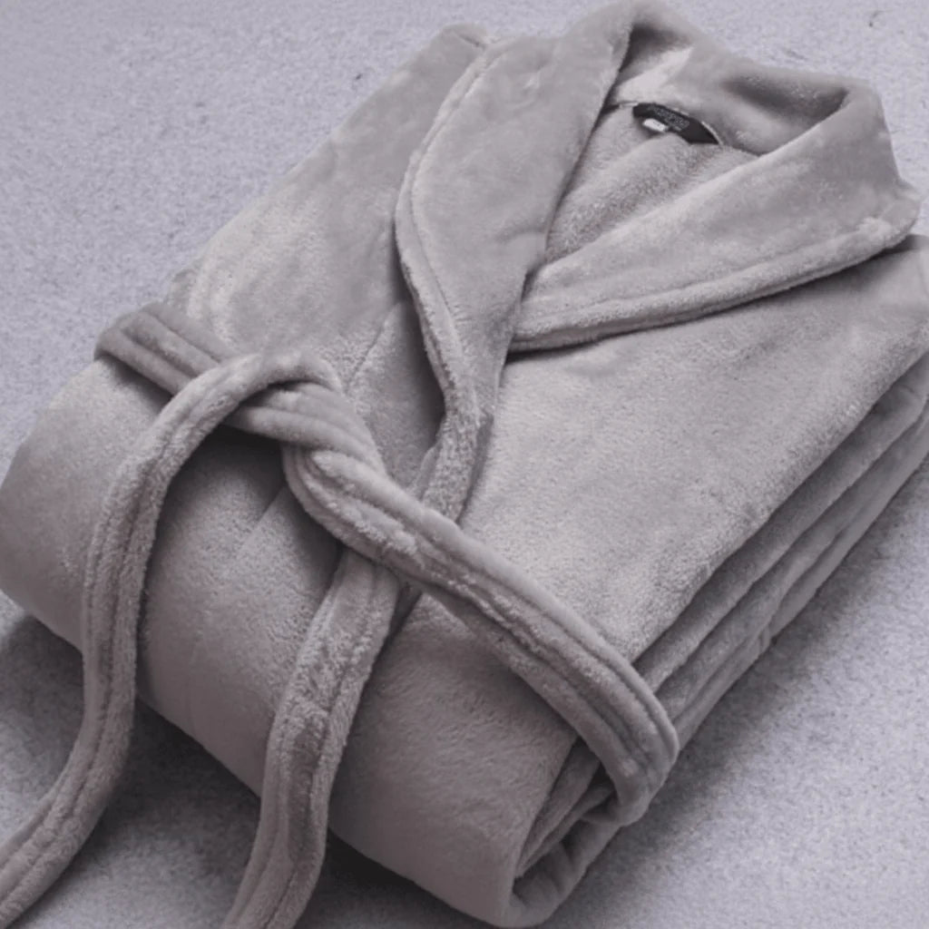 Women's Coral Fleece Bathrobe with Belt & Side Pockets