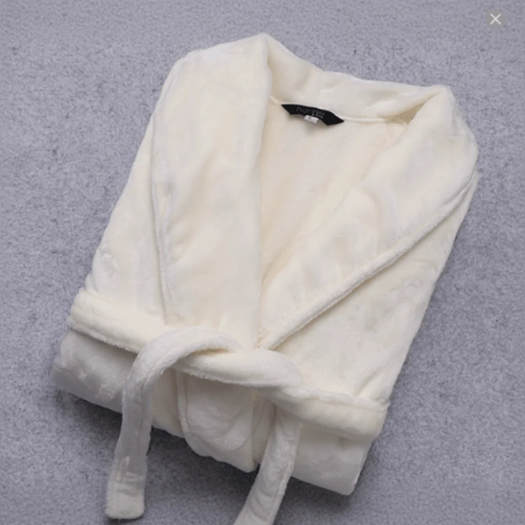 Women's Coral Fleece Bathrobe with Belt & Side Pockets
