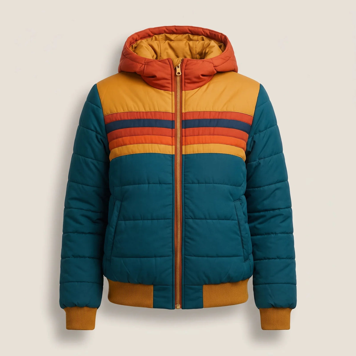 Blue Women's Waterproof Puffer Jacket with Hooded Design & Lightweight Comfort